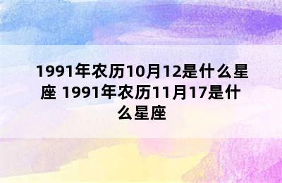 1991年农历10月12是什么星座 1991年农历11月17是什么星座